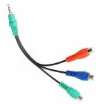 SeCro Stereo to RCA - SeCro 3.5mm Male Plug to 3RCA Female Adapter Cable Video Adapter for AV,Audio, Video, LCD TV,HDTV