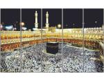 SAF Set of 5 Haz makka madina islamic Framed Wall Painting for Home Decoration, Paintings for Living Room 125 cm x 75 cm SANFXL35082