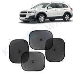 Kingsway Car Curtain Sticky Sun Shade Universal Use for Chevrolet Captiva, 2006 - 2016 Model, Color : Black, Mesh, Pack of 4 Piece Car Sun Shades Blinds Cover