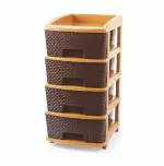 NAKODA MAGNUM 4 STORAGE DRAWER ORGANIZER | DRAWER ORGANIZER STORAGE BOX | 4 LAYER MULTIPURPOSE ORGANIZER | DARK BROWN