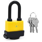 ABOUT SPACE Plastic Pad Lock-185G Security Padlock With Dustproof&Waterproof-1 Pc&3 Keys With Protector-21 Layer Galvanized Heavy Duty With 8 Rivets-Anti Theft Cycle,Door&Bike Lock,Yellow