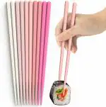LISHONN 10 Pairs Reusable Bamboo Wooden Chopsticks Dishwasher Safe Lightweight Easy to Use