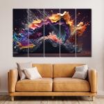 Random 3D Attractive Art Canvas Painting Set Of 5 For Living Room, Bedroom & Office, wall décor & Wall Art