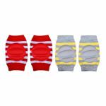 THE LITTLE LOOKERS Red and Grey Anti-Slip Baby Knee Pads (Set of 2)