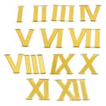 BanteyBanatey 12 Golden Acrylic Roman Numbers / Numerals / Digits for Clock Making in Resin Art, MDF Craft, Decoupage Craft, DIY Craft As a Clock Accessory