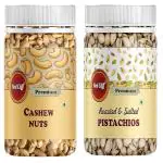 RED CLIFF Cashew Nuts & Roasted & Salted Pistachios Dry Fruits | Combo Pack Of 2 | (Cashew Nuts & Pistachios | 250gx2 |)
