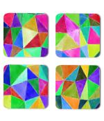 Whats Your Kick Pattern Design Colorful Craft Painting Design Unique Beautiful Pattern Design Printed Set of 4 Coaster With Metal Stand
