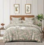 SAVOY CONCEPTS Grey Peach Flower Cotton 1 Bedsheet with 2 Pillow Covers 72 x 72 inch SAVOY_HD_42