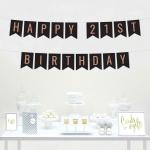 Festiko Happy Age Birthday Banner, Rose Gold Glitter Happy Birthday Banner For Birthday Bunting Banner, Birthday Banner For Bachelorette (Happy 21st Birthday)