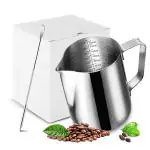 Hasthip Silver 20Oz Milk Frothing Pitcher With Scale Stainless Steel Espresso Pitchers