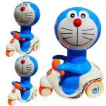 QUALlTIO Doraemon Pressure Friction Toddler Car Toy, Push and Go Scooter Toy set of 3.