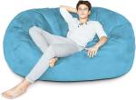 Ink Craft Giant Bean Bag Chair 4Ft Large For Indoor Living Room Gamer Bean Bag, Cushion Lounger (Without Foam - 4Ft, Aqua Blue)