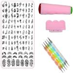 Royalkart Nail Art Stamping Kit For Girls Set of 3 Nail Stamping Plate Nail Art Stamper,Scraper