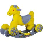Miss & Chief Yellow Plastic 2 In 1 Murphy Rocking And Ride On Horse Toy