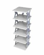 MOSTSHOP 6 Layer Shoes Stand Multifunctional Entryway Foldable & Collapsible Door Shoe Rack Free Standing Heavy Duty Metal Shoe Shelf Storage Organizer Narrow Footwear Home (Multi Colour Pack of 1)