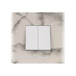 Kolors 3 Module, Modular Switch Plate with inner plate [Cover Plate] , (Carrara Marble) [These modular plates are only compatible with KRAFT & KOSMIK Switches]
