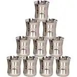 (Pack of 10) Stainless Steel G4-10 Glass Set Glass Set (350 ml, Steel)