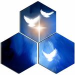 RAC Set of 3 Hexagon Holy Spirit Wall Decor UV Wall Painting 17X17 INCH-27