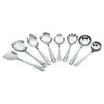 Roops Stainless Steel Laser Check Serving Spoon (Set of 8)