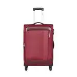 Safari Slant TSA Lock 4 Wheels 59 Cms Small Cabin Trolley Bag Soft Sided Polyester 360 Degree Wheeling System Luggage, Trolley Bags for Travel, Suitcase for Travel, Red