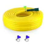 Cinagro 10 Meter 0.5 inch Heavy Duty PVC Garden Hose Pipe with Tap Adapter & 3 Clamps, Lightweight, Durable & Flexible, Water Pipe for Garden, Water Hose Pipe, Car Washing (32.8 feet, Yellow)