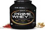 QNT Prime Whey, 100% Whey Protein with whey Isolate & Hydrolysate | 2kg | Kesar Kaju Pista Flavour | 55 Servings | 50g Protein, 11.9g BCAA, Zero Sugar (per 2scoops)