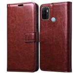 Coverview Flip Cover for OPPO A53, OPPO A33 (2020) - Cherry Brown