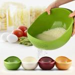 ODD M EVEN Rice Pulses Fruits Vegetable Noodles Pasta Washing Bowl & Strainer Straining