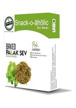Snack-o-aholic eat smart Organic Baked Palak Sev Namkeen Healthy Snacks for sev Lover Rich in Nutrients Tasty & Healthy Snacks 100g