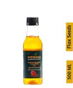 Nirmana Flaxseed Oil with Omega - 3 Natural 500 ML for Healthy Hair, Skin, Cooking & Body