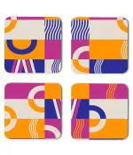 Whats Your Kick Pattern Design Unique Beautiful Pattern Design Printed Set of 4 Coaster With Metal Stand