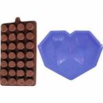 CIAZA Pinata Heart and Emoji Shape Chocolate Mould (Pack of 2)