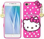 Cloudza Vivo Y55 Pink and White Silicon Scratch Resistant Mobile Back Cover