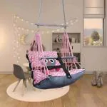 LITTLE WONDERS Cotton Baby Hanging Swing for Kids jhula 1-5 Years Swings Cradle Chair uyyala New Born Baby Gifts Foldable and Washable with Safety Belt, Home & Garden