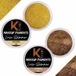 KINDED Golden and Copper Powder Loose Shimmer Glitter Eyeshadow for Women - Pack of 2, Each Pack 3 g
