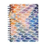 Doodle Hard Bound Spiral Notebook Diary With Bookmark Dangler And Sticker Pages - B5, 160 Ruled Pages, 80 GSM (Earthy Waves)