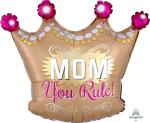 My Party Suppliers Solid Mothers Day Mom You Rule Theme Multicolor Balloon