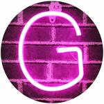 SATYAM KRAFT Marquee Alphabet Shaped Letter-G Neon LED Light and Wall Lamp, Pink