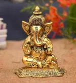 Expleasia Lord Ganesha in Blessing Posture Idol for Temple, Gifting, Traditional Rituals Decorative Showpiece - 17 cm