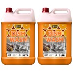 FLISKO Dishwash Liquid 10 Liter Orange Removes Tough Grease, Soft on Hands | Plant-Derived Actives | Safe for Baby & Pet Utensils