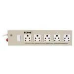 Econe Metal Body 5 Socket 1 Switch 10 Amp And 6 Amp Multi Plug Electric Extension Cord Power Strip Spike Guard Flex Box With Led Indicator And Extra Fuse - 4.4 Mtr
