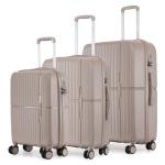 Nasher Miles Springfield Hard-Sided Polypropylene Set of 3 Champagne Trolley Bags (55, 65 & 75 cm)