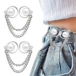 SANNIDHI 4/8 Pairs Adjustable Waist Buckle For Pants, Instant Jeans Button Pins Pant Waist Tightener Adjuster Detachable Pin Buttons For Loose Jeans, Skirts