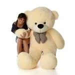 Hug N Feel Soft Toys Cream Polyester And Fabric Teddy Bear Soft Toy - 4 feet