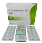 ACBAR BIOTIN 10 MG + VITAMIN C 25 MG HNS TABLET (BIOTIN 10 MG + VITAMIN C 25 MG) PACK OF 3 STRIPS (30 TABLET) HAIR NAIL SKIN SUPPLEMENTS
