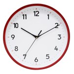 Masstone Wall Clock for Home | Wall Clock for Home Stylish Latest (25.4x25.4 CM), Red | Wall Clock with Glass | Plastic Analog Round Abstract Wall Clock | Wall Clock for Living Room, Bedroom, Office