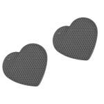 Ramkuwar Set 2 Silicone Trivet Cute Heart Mat Hot Pot Holder Non-Slip Table and Countertop Trivet for Hot Dishes, Cup (Black)