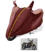 MOCKHE Waterproof Bike Cover Compatible with TVS Ronin, Coated, Mirror Pocket, Belt Buckle Maroon
