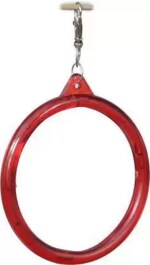 AKSHAT ENTERPRISES Hanging Ring for Cage Bird Toy for Parakeets and Parrots/Bird Will Enjoy Red Jhula Bird Play Stand