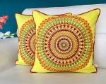 Tara- Sparkling Homes Store Limoncello Yellow Cotton Silk Cushion Covers 0